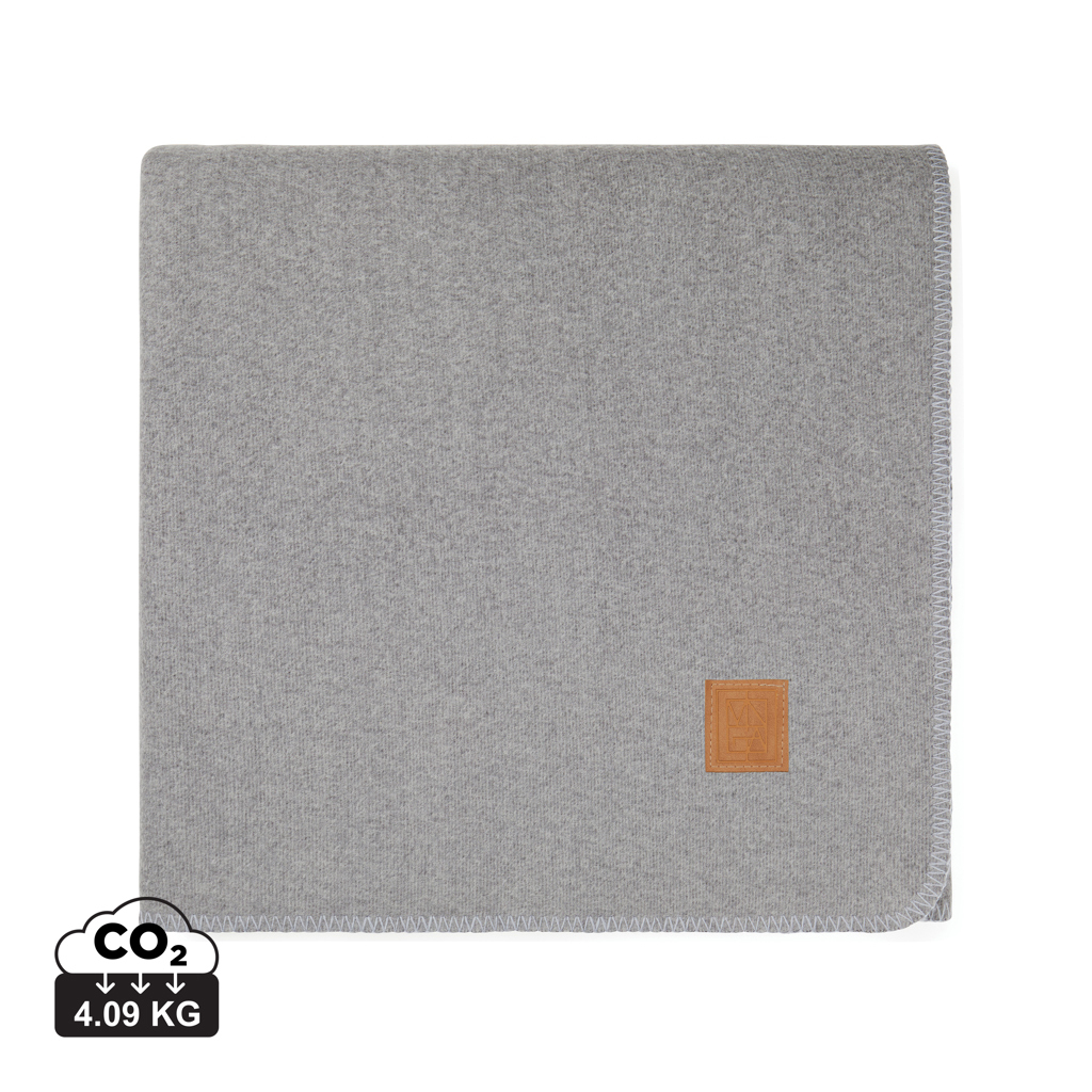 Couverture 130x170cm rPET à personnaliser Moulton VINGA gris et granite grey